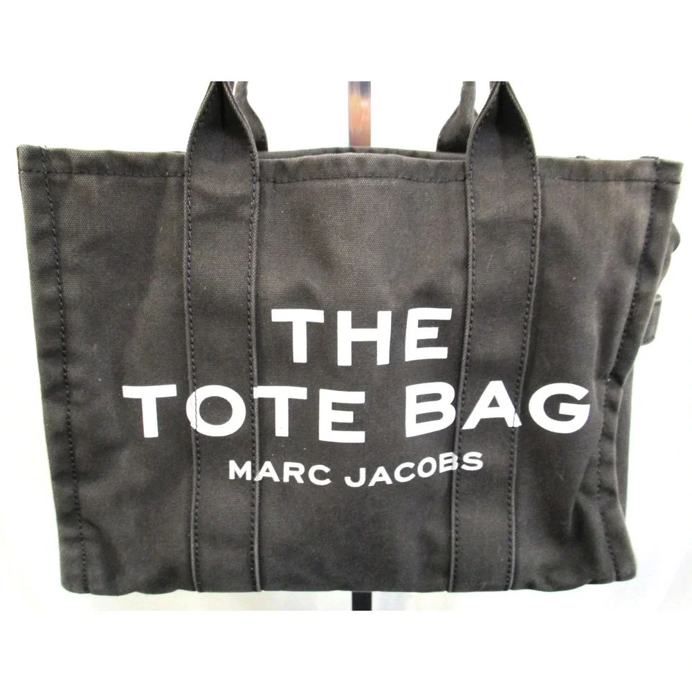 Marc Jacobs "THE TOTE BAG" Black Canvas Large 16" Purse - Picture 2 of 10